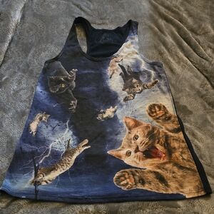 Bear Dance Blue Cat Attack Tank Top